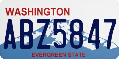 WA license plate ABZ5847
