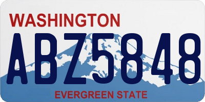 WA license plate ABZ5848