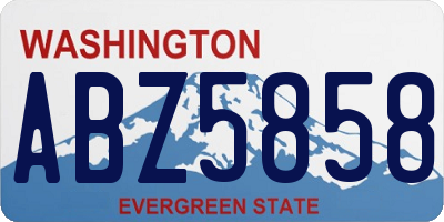 WA license plate ABZ5858