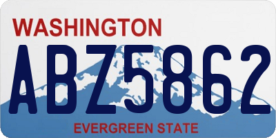 WA license plate ABZ5862
