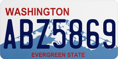 WA license plate ABZ5869