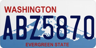 WA license plate ABZ5870
