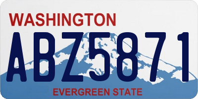 WA license plate ABZ5871