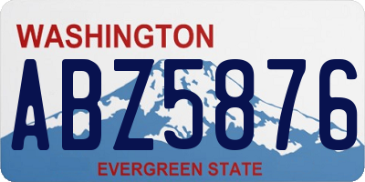 WA license plate ABZ5876