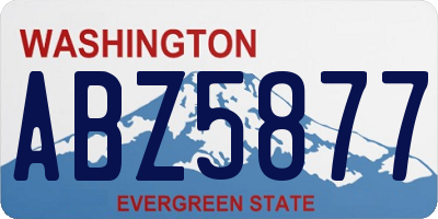 WA license plate ABZ5877