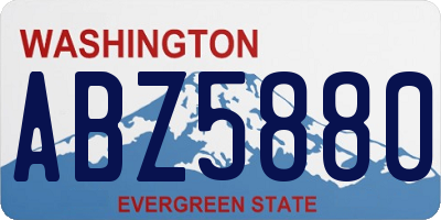 WA license plate ABZ5880