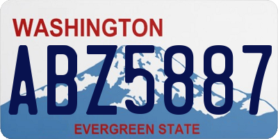 WA license plate ABZ5887