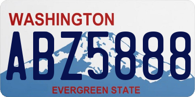 WA license plate ABZ5888