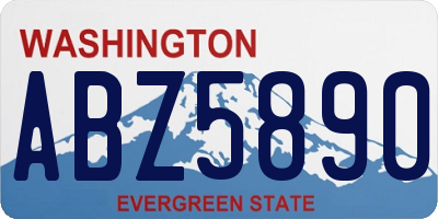 WA license plate ABZ5890
