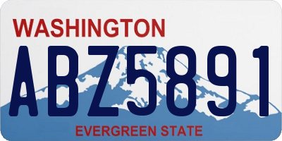 WA license plate ABZ5891
