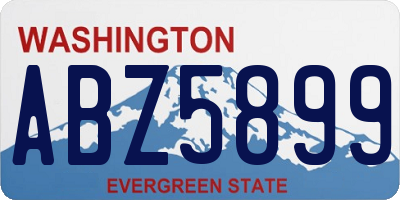 WA license plate ABZ5899