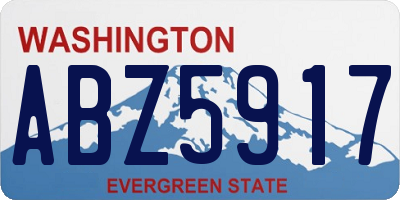 WA license plate ABZ5917