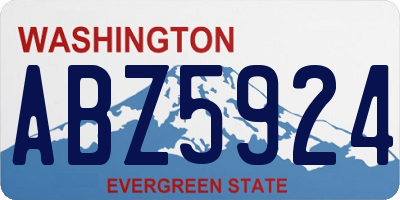 WA license plate ABZ5924