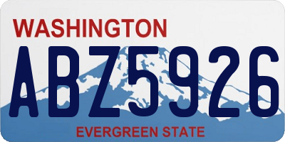 WA license plate ABZ5926