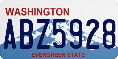 WA license plate ABZ5928