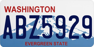 WA license plate ABZ5929
