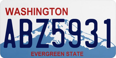 WA license plate ABZ5931
