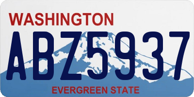 WA license plate ABZ5937