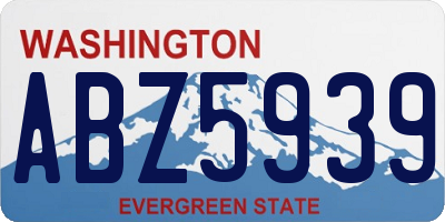 WA license plate ABZ5939