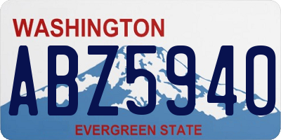 WA license plate ABZ5940