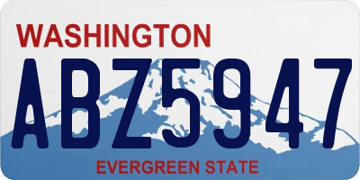WA license plate ABZ5947