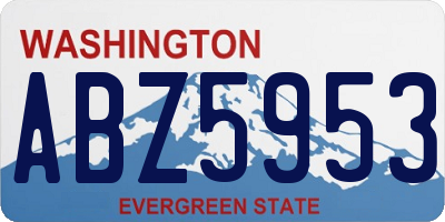 WA license plate ABZ5953
