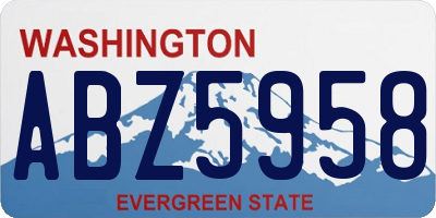 WA license plate ABZ5958