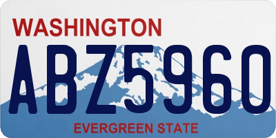 WA license plate ABZ5960
