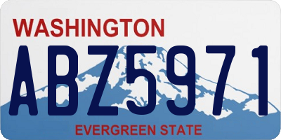 WA license plate ABZ5971