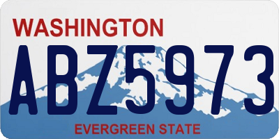 WA license plate ABZ5973