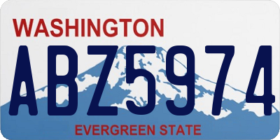 WA license plate ABZ5974