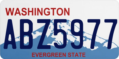 WA license plate ABZ5977