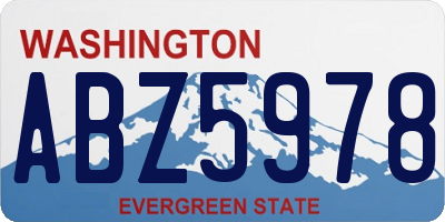 WA license plate ABZ5978
