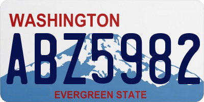 WA license plate ABZ5982