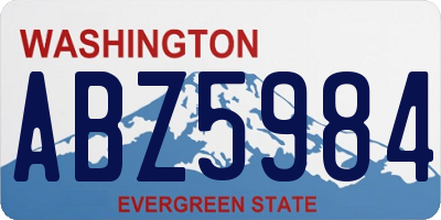 WA license plate ABZ5984