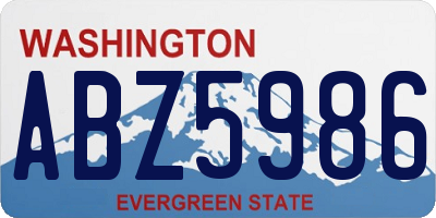 WA license plate ABZ5986