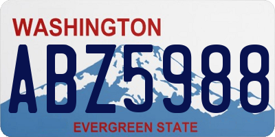 WA license plate ABZ5988