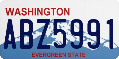 WA license plate ABZ5991