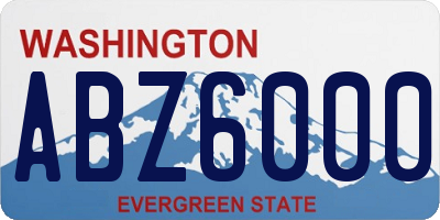WA license plate ABZ6000