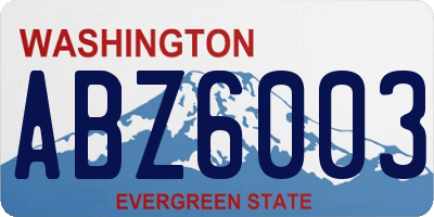 WA license plate ABZ6003