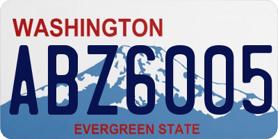 WA license plate ABZ6005