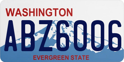 WA license plate ABZ6006