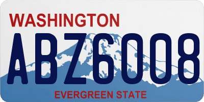WA license plate ABZ6008