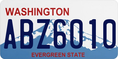 WA license plate ABZ6010