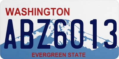 WA license plate ABZ6013