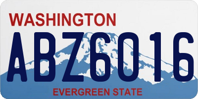 WA license plate ABZ6016