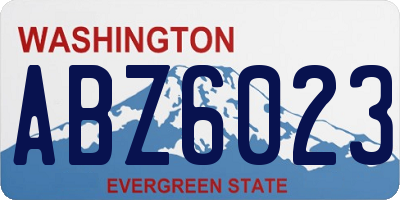 WA license plate ABZ6023