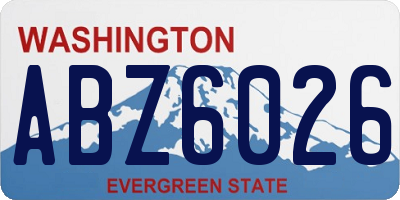 WA license plate ABZ6026