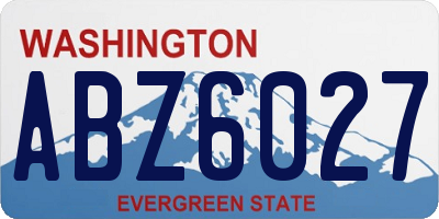 WA license plate ABZ6027