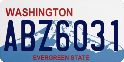 WA license plate ABZ6031